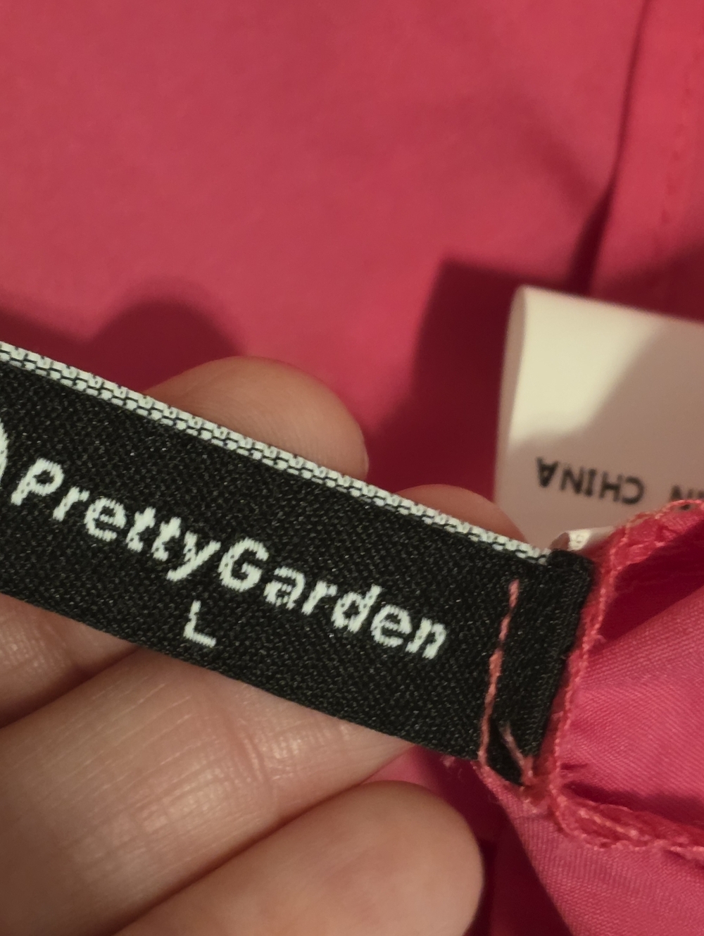 NWT Pretty Garden Hot Pink Eyelet Tiered Dress Ruched Tank Sleeveless Maxi Large - Picture 5 of 13